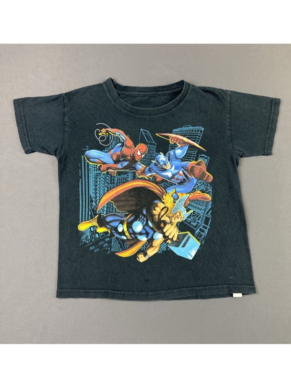 Vintage Y2K Marvel Spider Man Captain America Thor Avengers Cartoon Art Youth